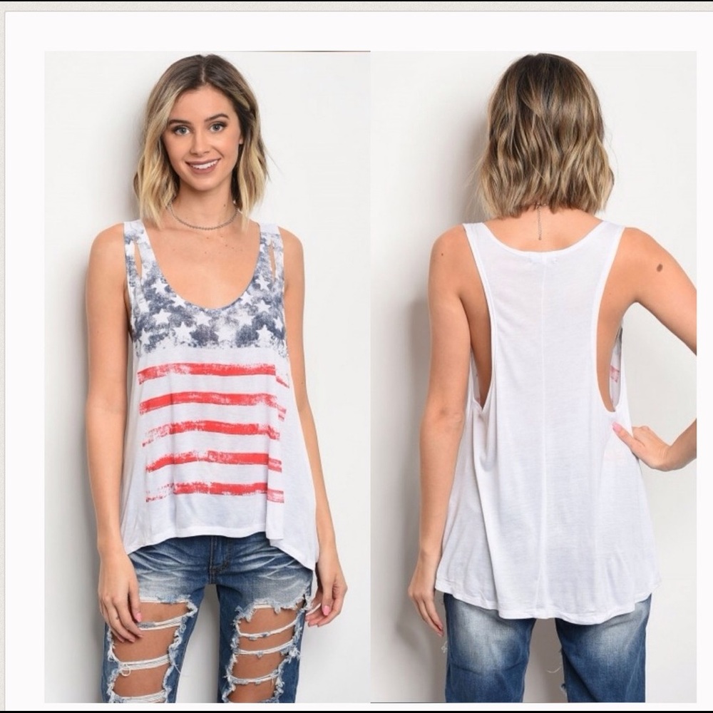 American Flag tank top/4th of July top
